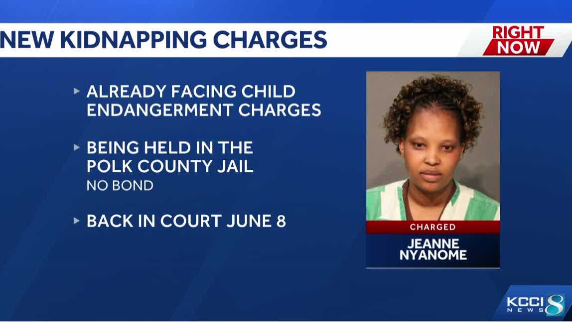 Iowa crime: Johnston woman charged with third- degree kidnapping, child ...