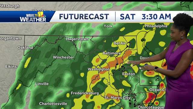 Dalencia shows when to be ready for steady rain