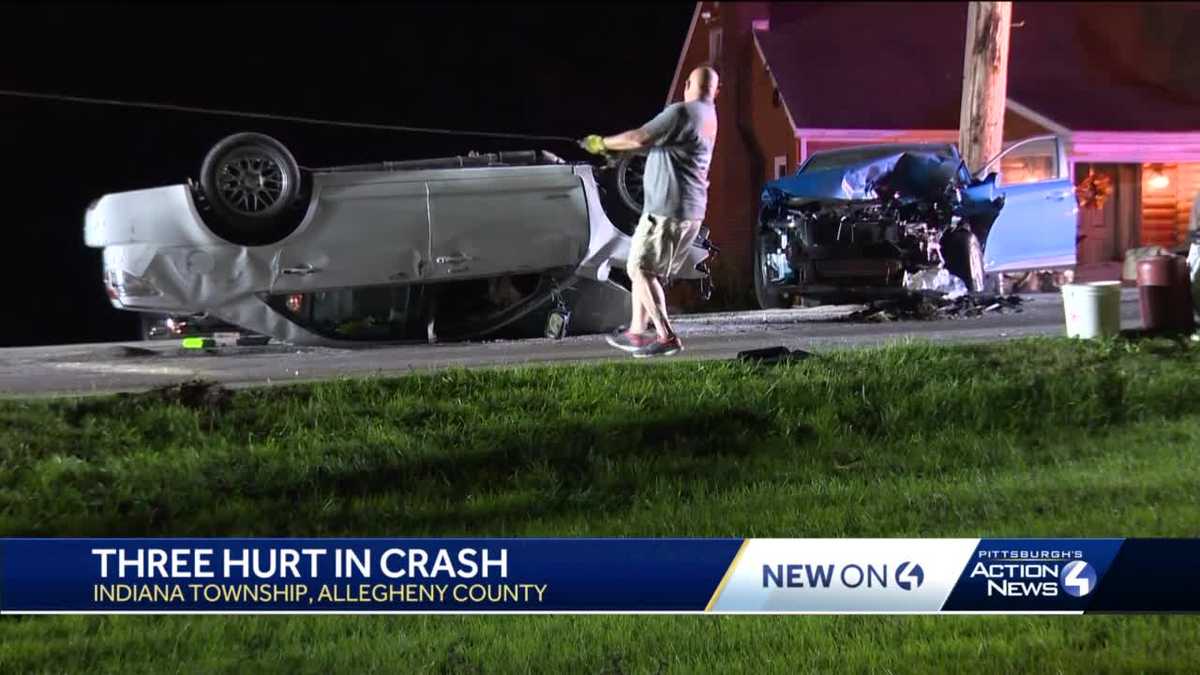 Three injured after headon crash in Indiana Township