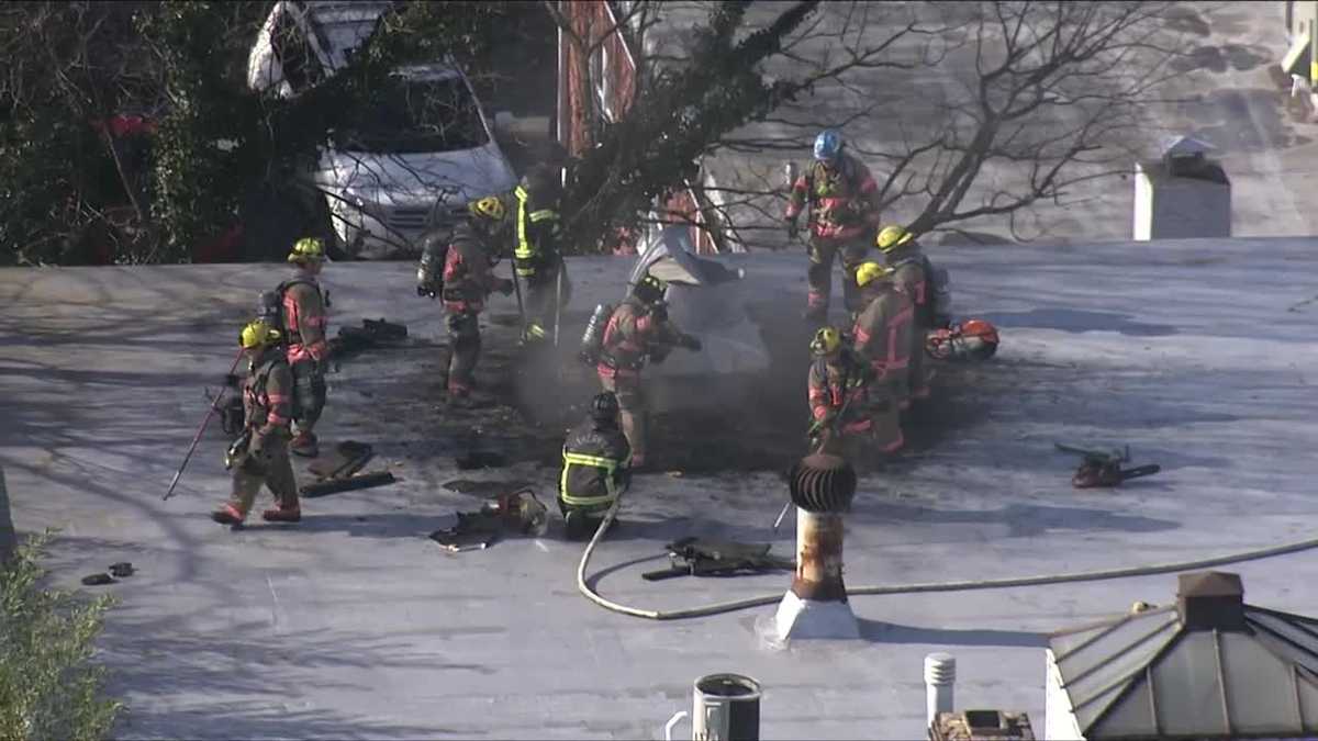 Towson auto shop fire called to two alarms