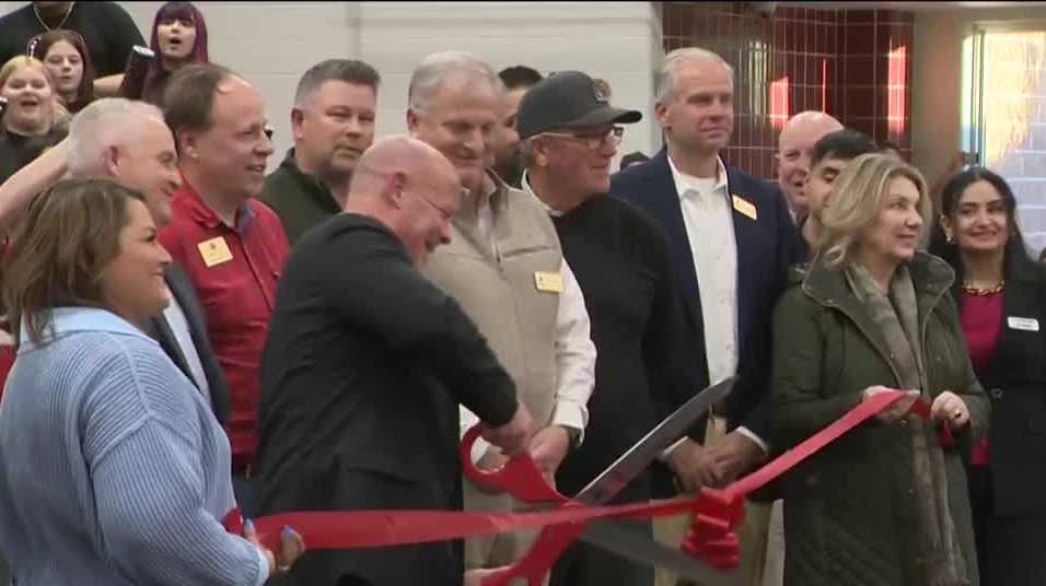 Greer Lingle celebrates a newly renovated school after tornado damage in 2024