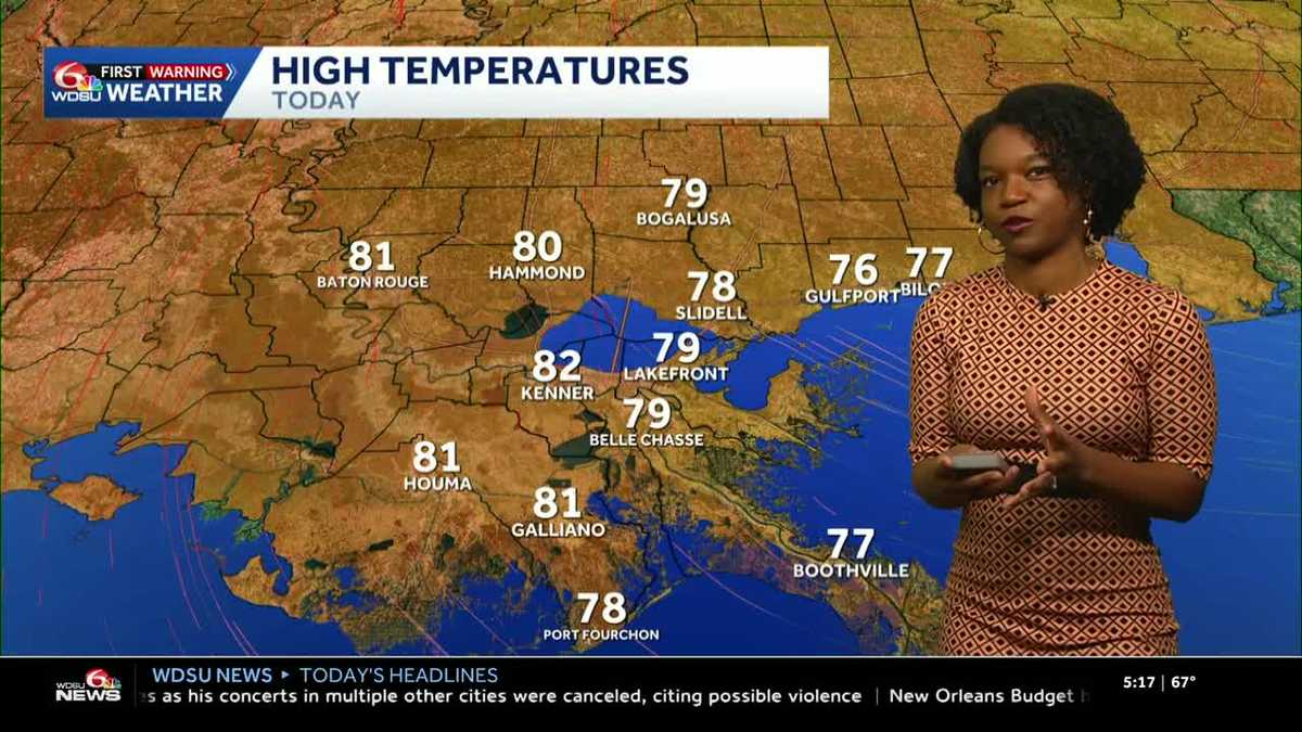 Chilly mornings with warm afternoons this week in your New Orleans forecast