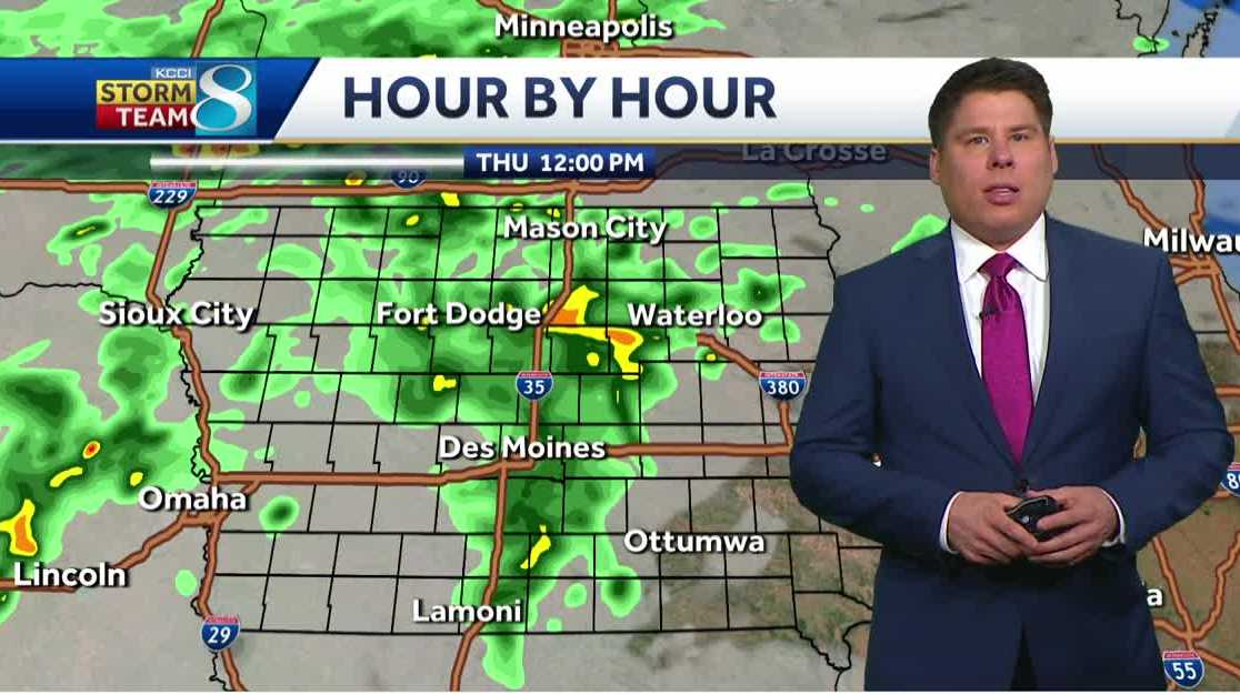 Iowa weather forecast: Showers and storms continue today - KCCI