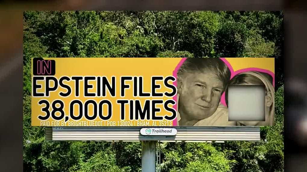 'Jaw dropping': Alabama billboard demands accountability from President Trump over Epstein files