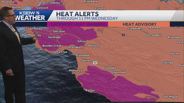 Some inland areas will reach triple digits on the Central Coast