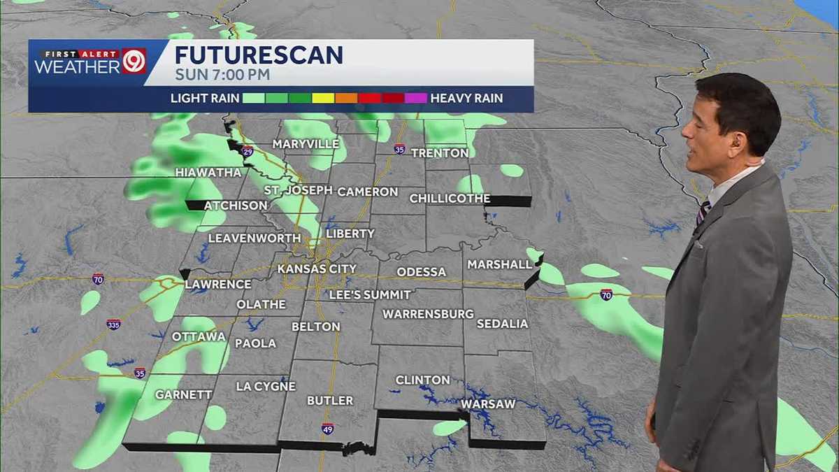 Cooler, cloudy Sunday ahead in Kansas City; rain returns at night