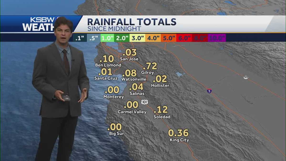 Less than an inch of rain recorded overnight on Central Coast