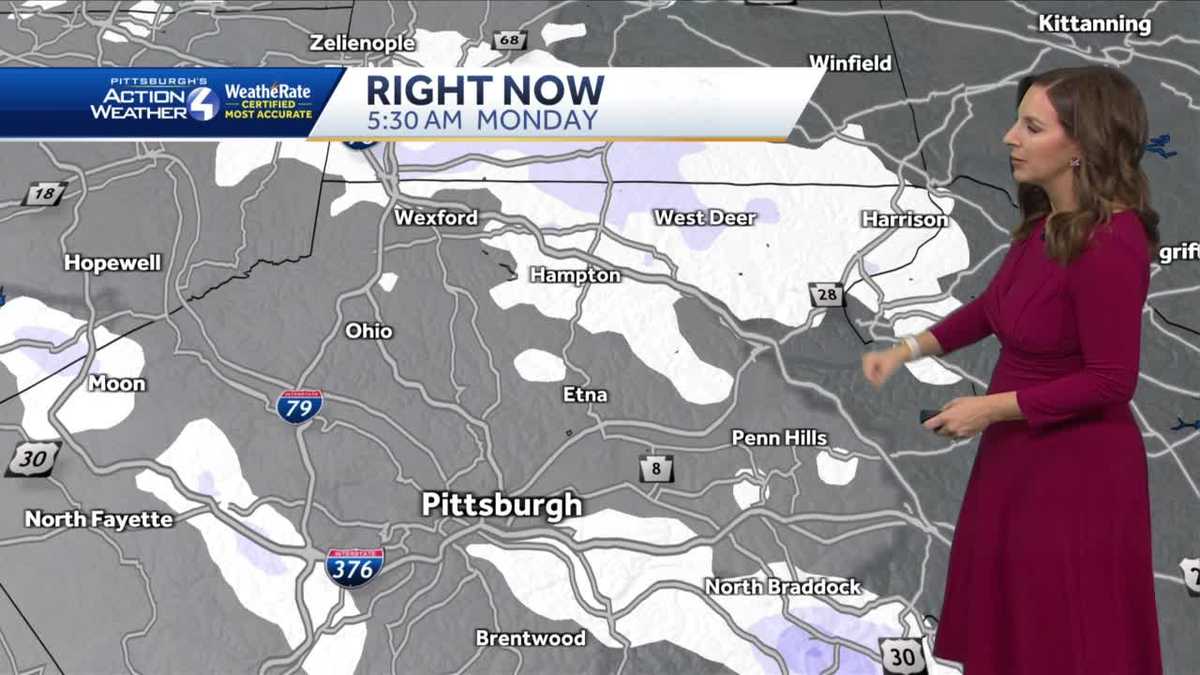 Several school closings and delays after overnight burst of snow in parts of Pittsburgh