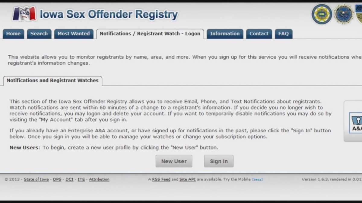 Sex offenders moving into Iowa don't have to register