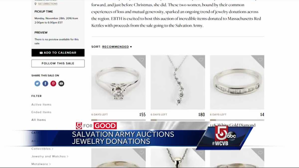 5 For Good Salvation Army auctions jewelry donatins