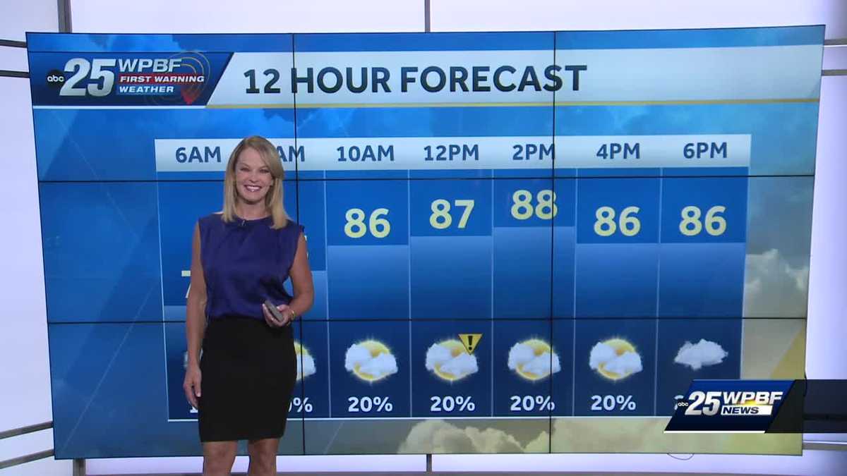 Seasonably hot with slight chance of showers for South Florida