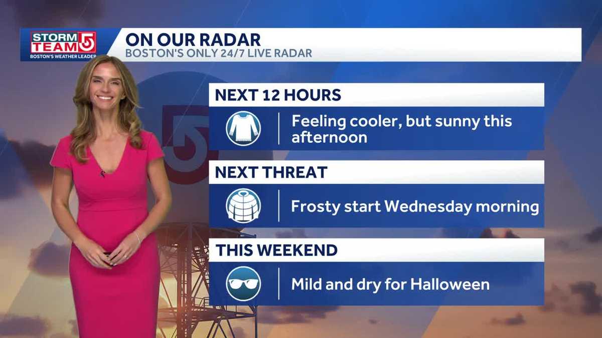 Cooler Tuesday, frosty start Wednesday