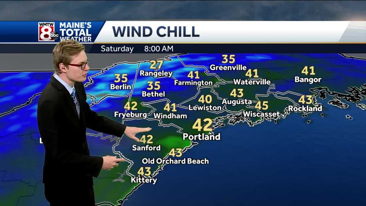 Wind chills near freezing by Saturday morning