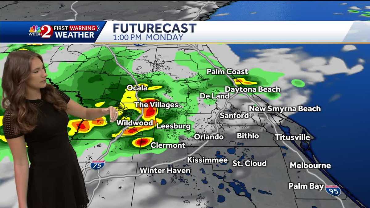 Scattered storms to pick up early Monday across Central Florida
