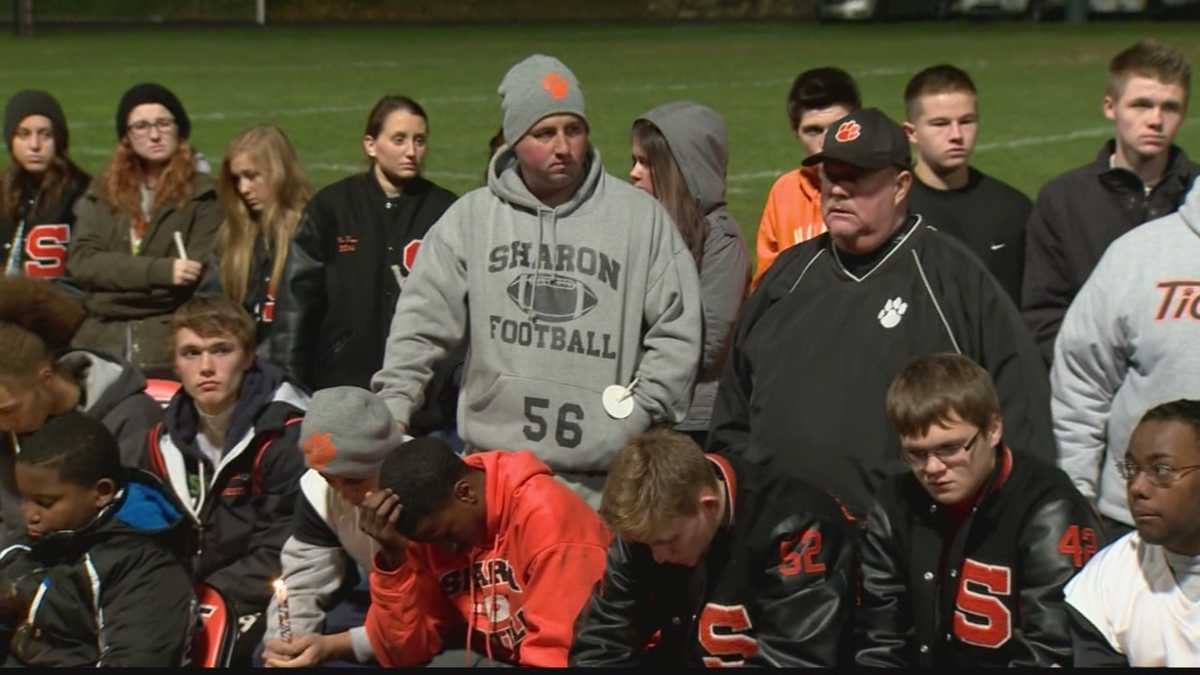 Vigil held at Sharon football stadium after tragic crash