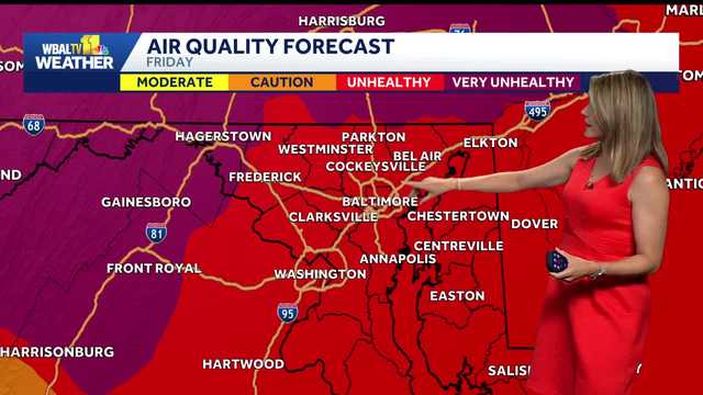 Unhealthy smoke levels on Friday in Maryland