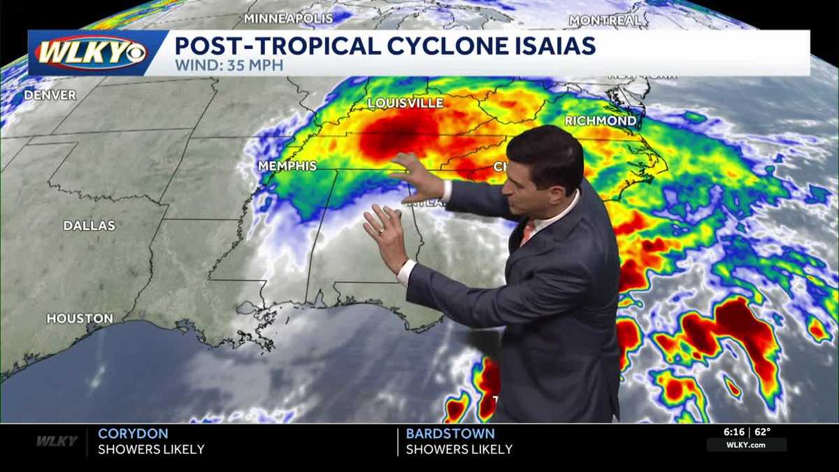 Weekend showers moving in from Isaias