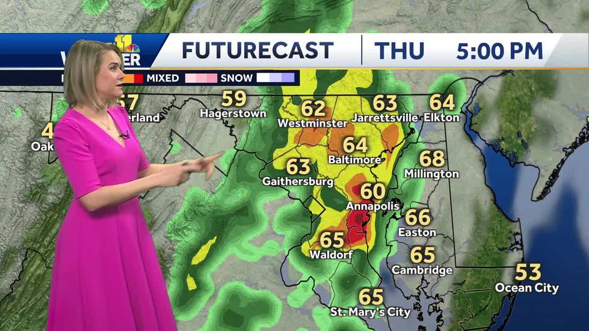 Heavy rain showers for first day of spring in Maryland