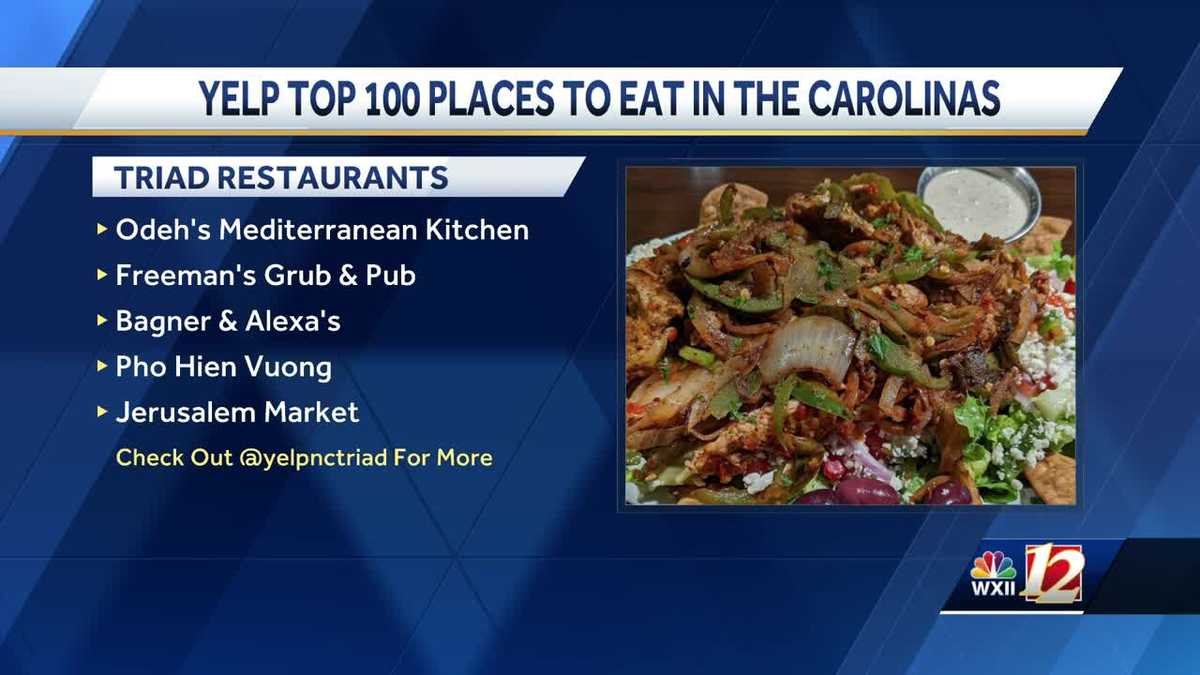 Triad restaurants featured on Yelp's Top 100 places to eat in the Carolinas