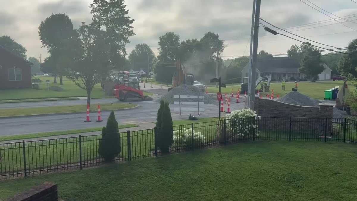 Road shut down for a gas leak in Clark County, Indiana