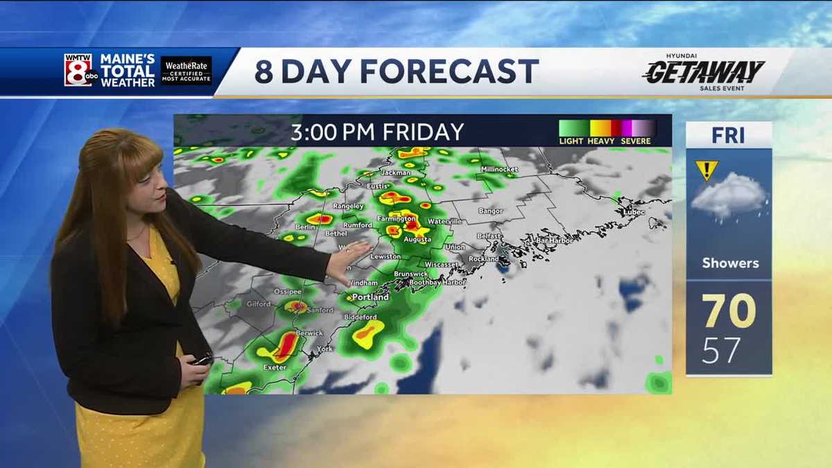 Cool, dry evening before showers and storms move into Maine Friday