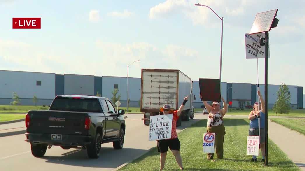 Protesters challenge Flock cameras over privacy concerns - KCCI