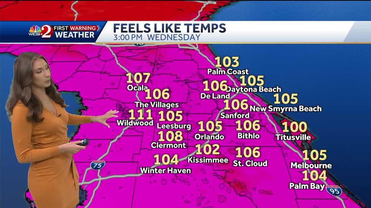Orlando heat: 'Feels like' temps in the triple digits Wednesday