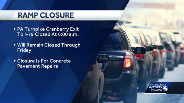Week-long closure of Westbound Ramp to I-79 at Cranberry Interchange - Vimarsana News