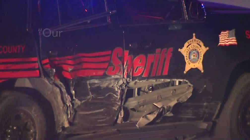WATCH: Video shows two cars crash into Milwaukee County Sheriff squad ...