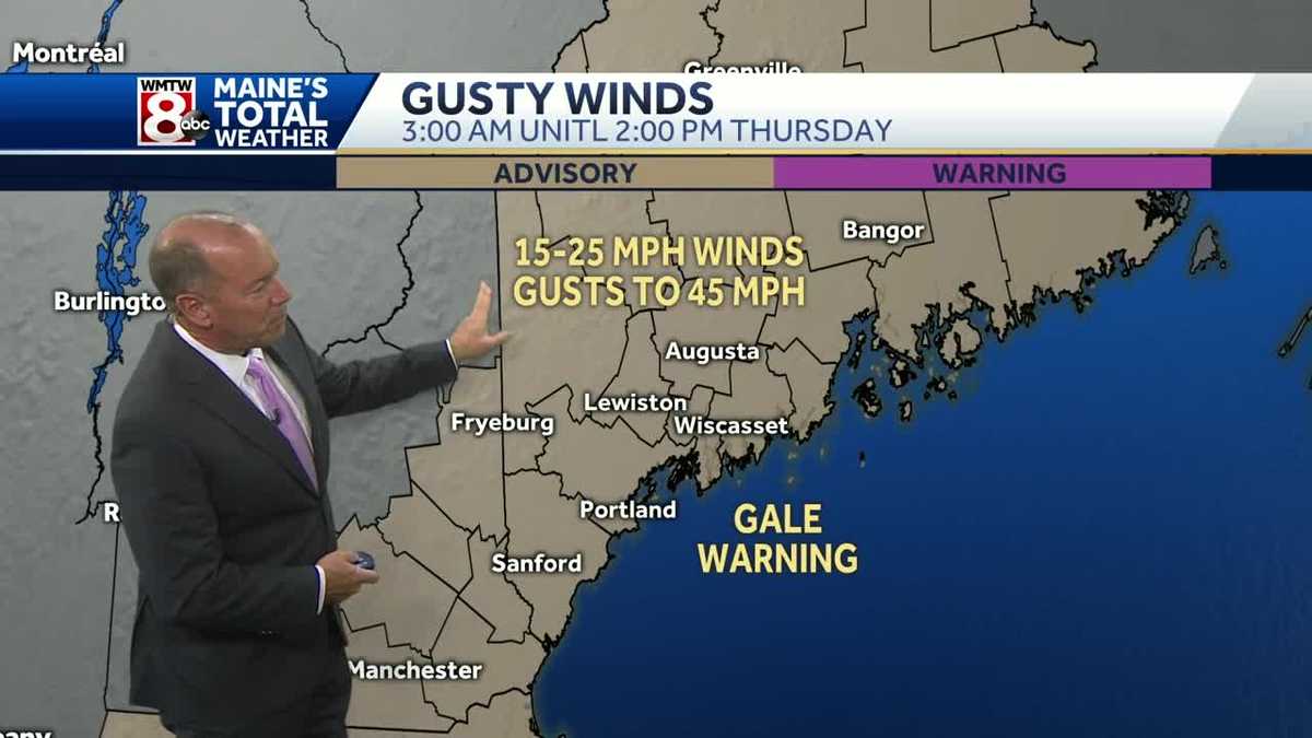 Gusty winds and colder temperatures arrive overnight