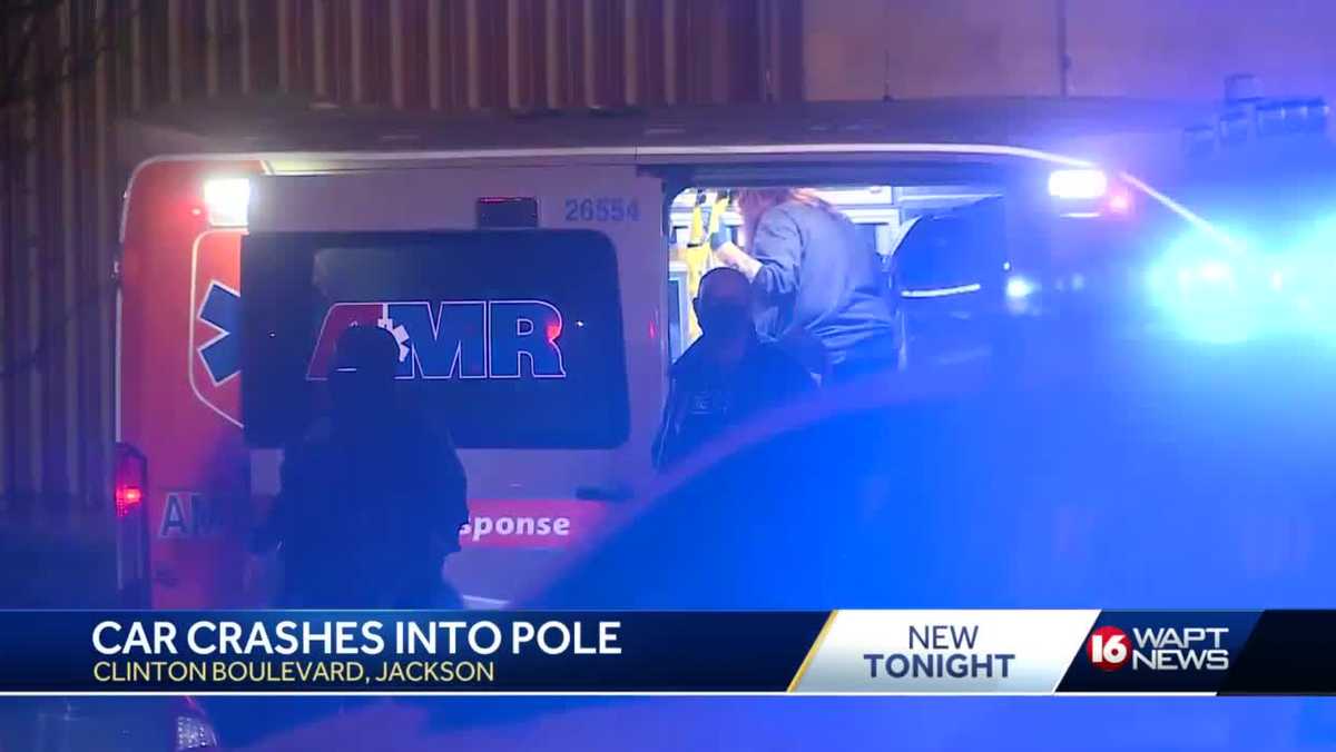 Car crashes into utility pole