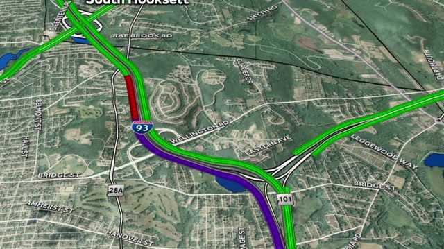 One lane reopened after section of I-93 in Manchester closed due to crash, DOT says