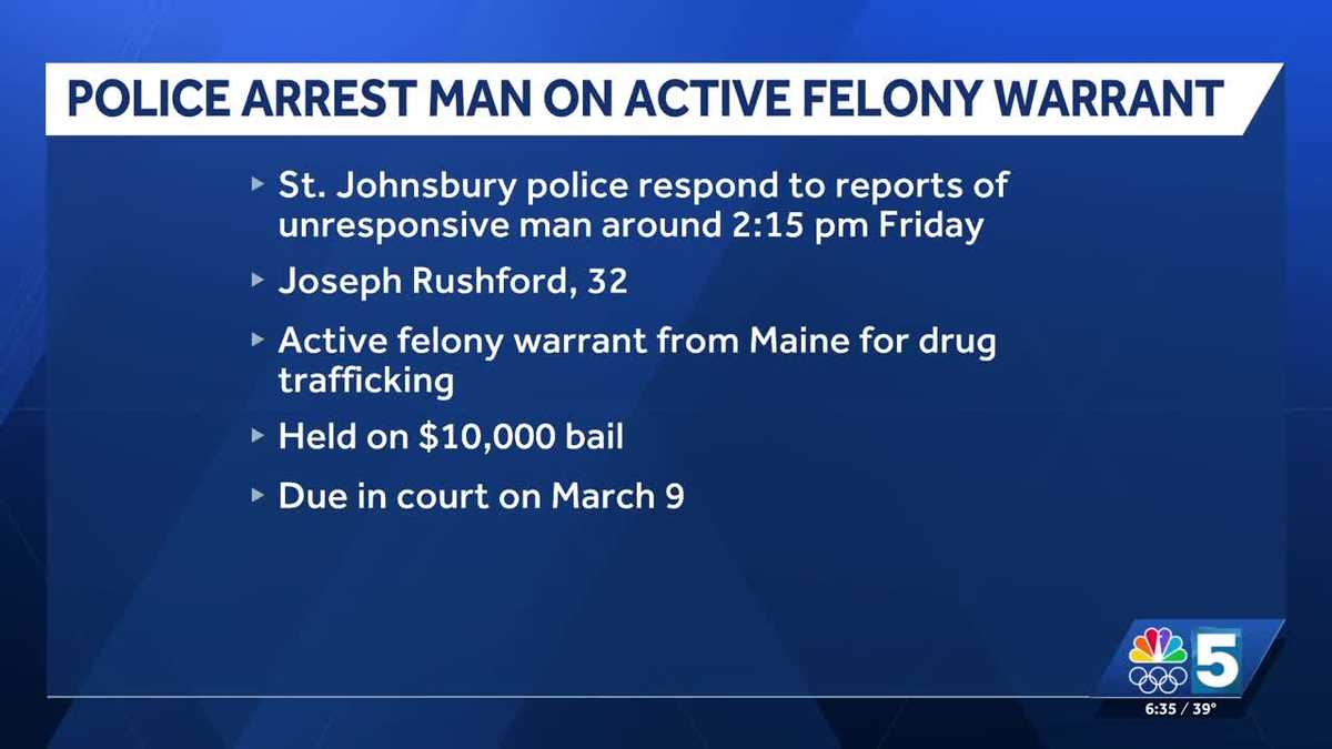 Police arrest man wanted on active felony warrant from Maine
