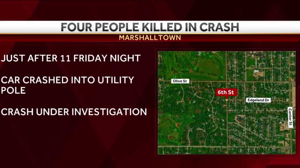Four people killed in crash in Marshalltown