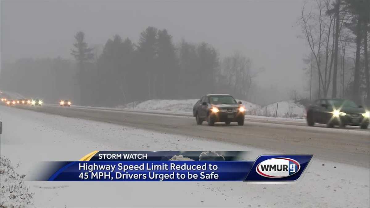 Heavy snow falls through much of NH