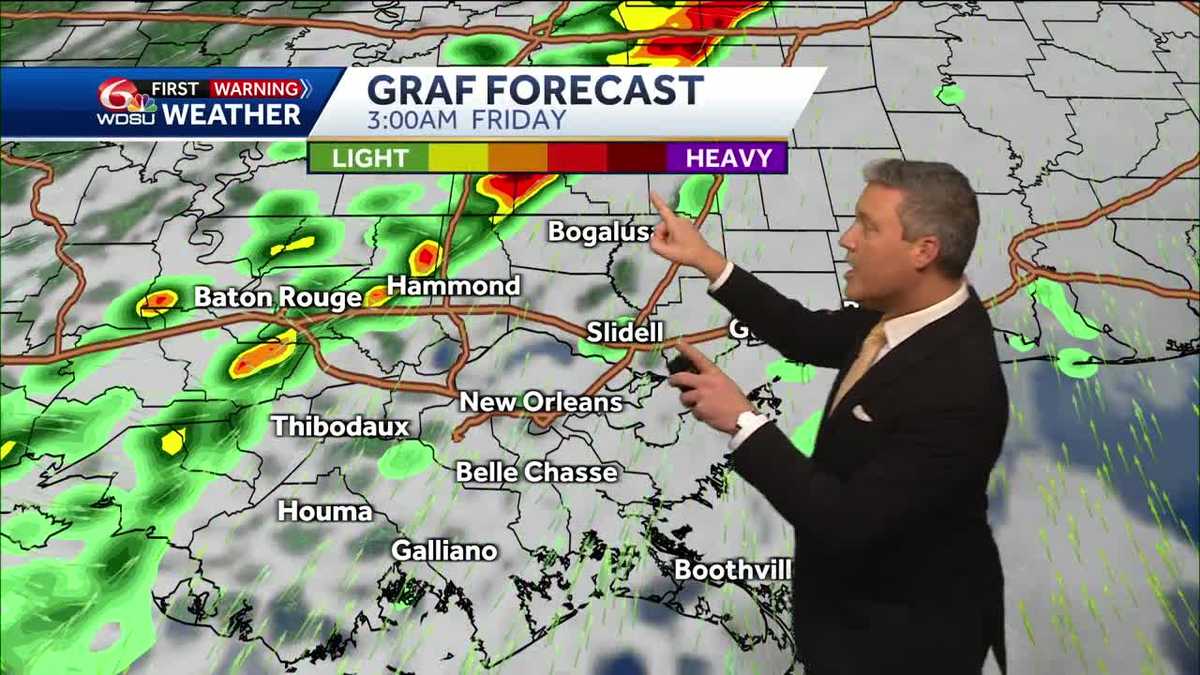 New Orleans weather forecast when will it rain Friday high temp
