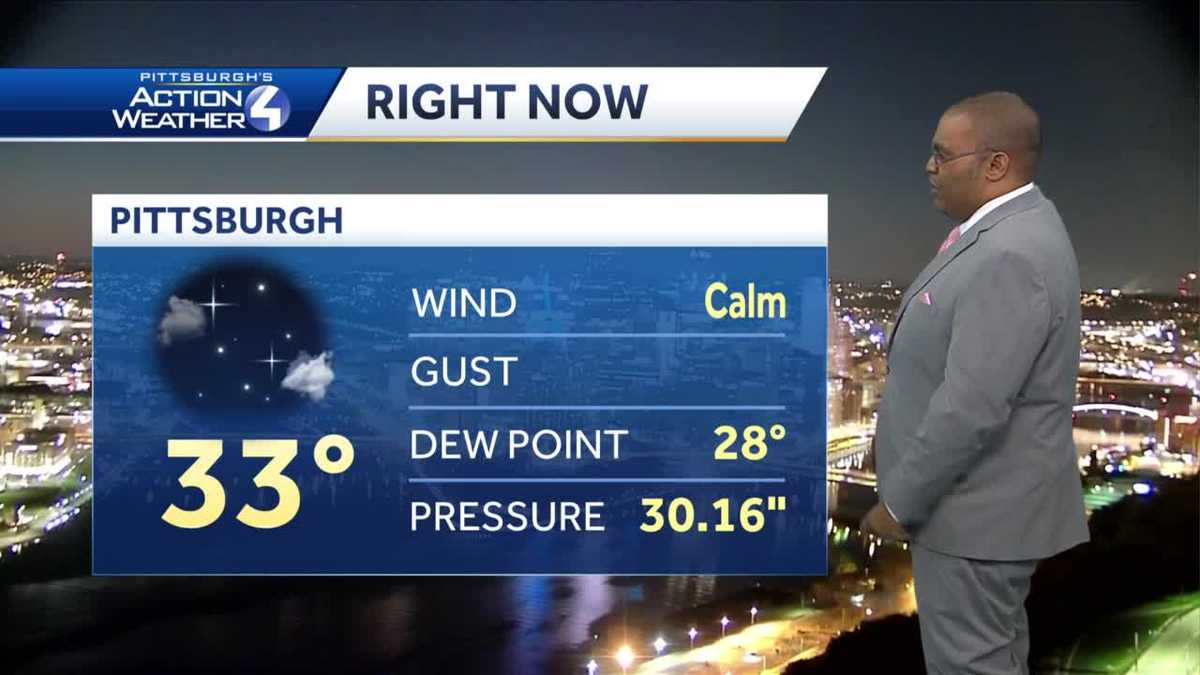 Temperatures in the 30s as Monday gets off to a chilly start in Pittsburgh