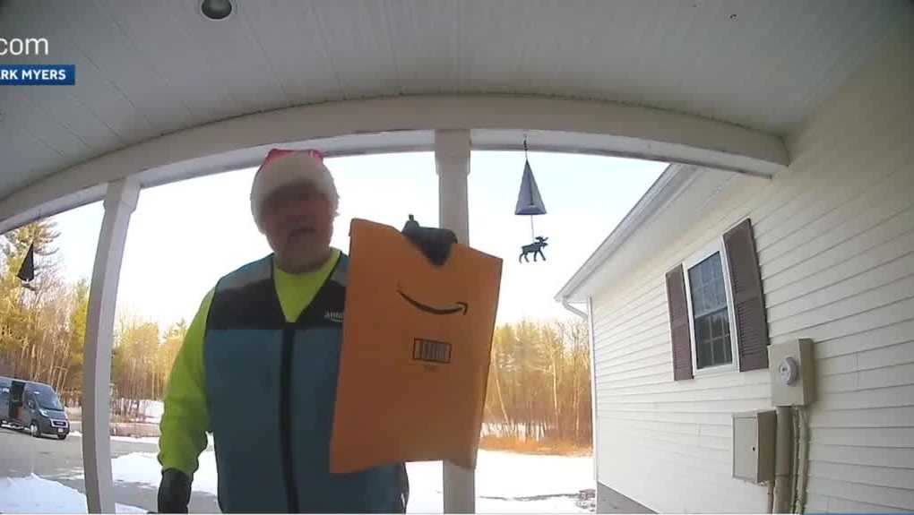 Singing Amazon Delivery Driver Caught On Doorbell Cam Spreading Holiday