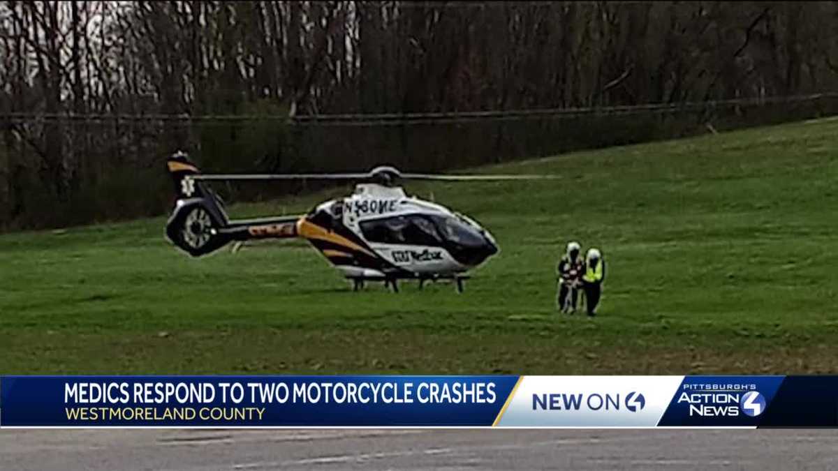 Medical helicopters dispatched to two motorcycle accidents in
