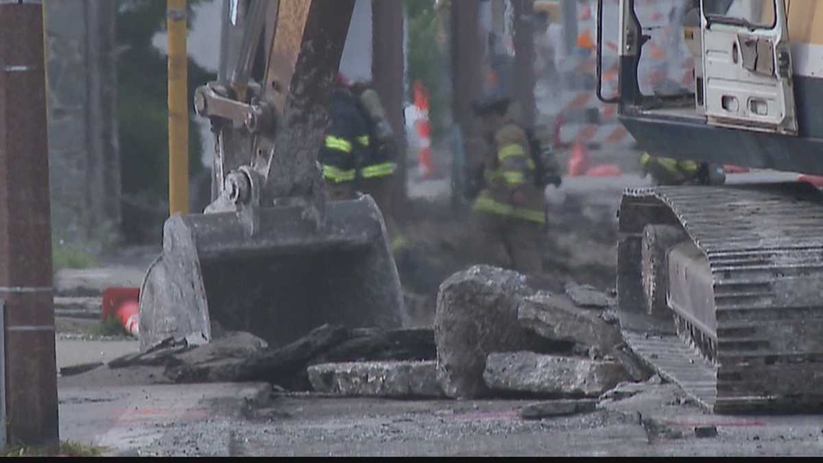 Construction crews hit two gas lines in different areas