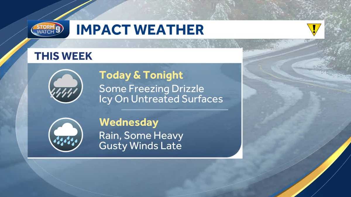 VIDEO: Patchy freezing drizzle ahead of heavy rain