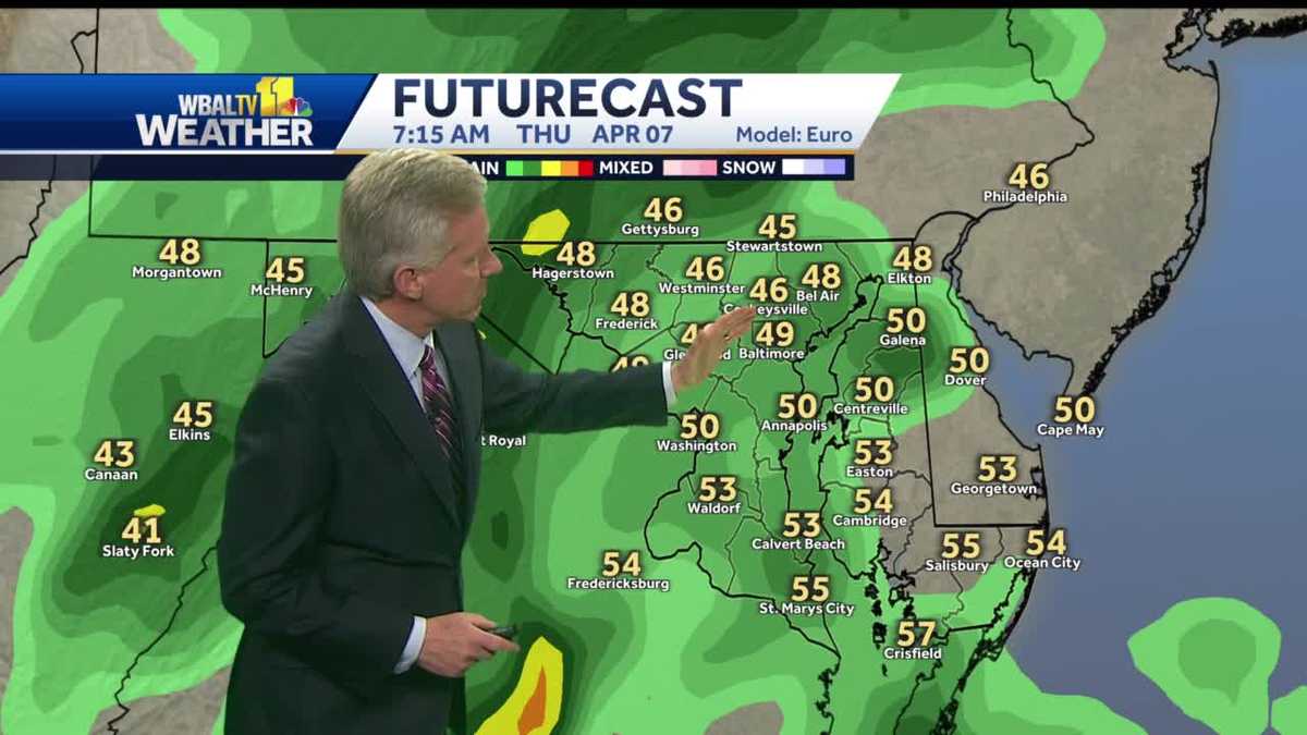 Chance for showers tonight, more Thursday