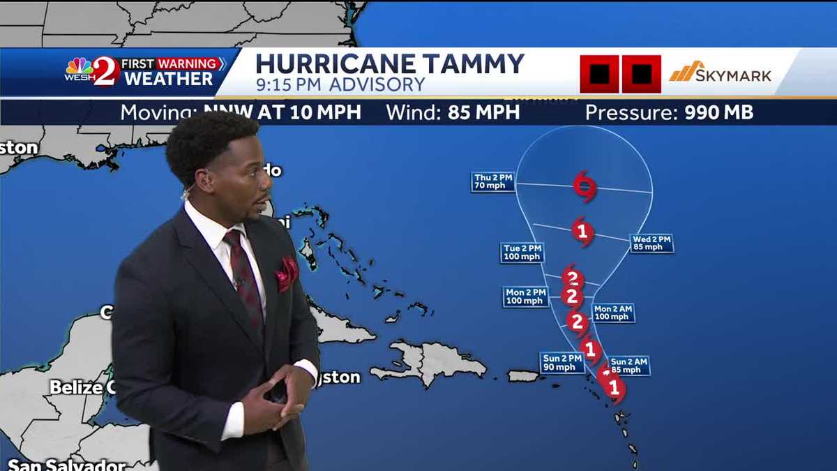 Hurricane Tammy: Latest track, models