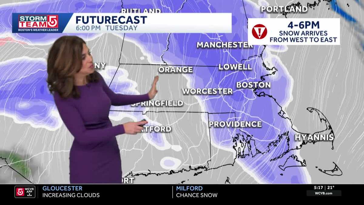 Video: Increasing clouds before snow arrives late afternoon