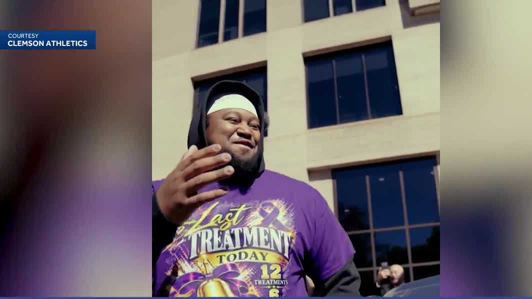 Clemson's Hevin Brown-Shuler rings bell to celebrate end of chemotherapy