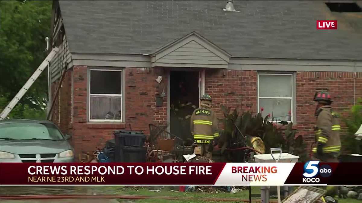 OKC firefighters battle flames at home after lightning strike