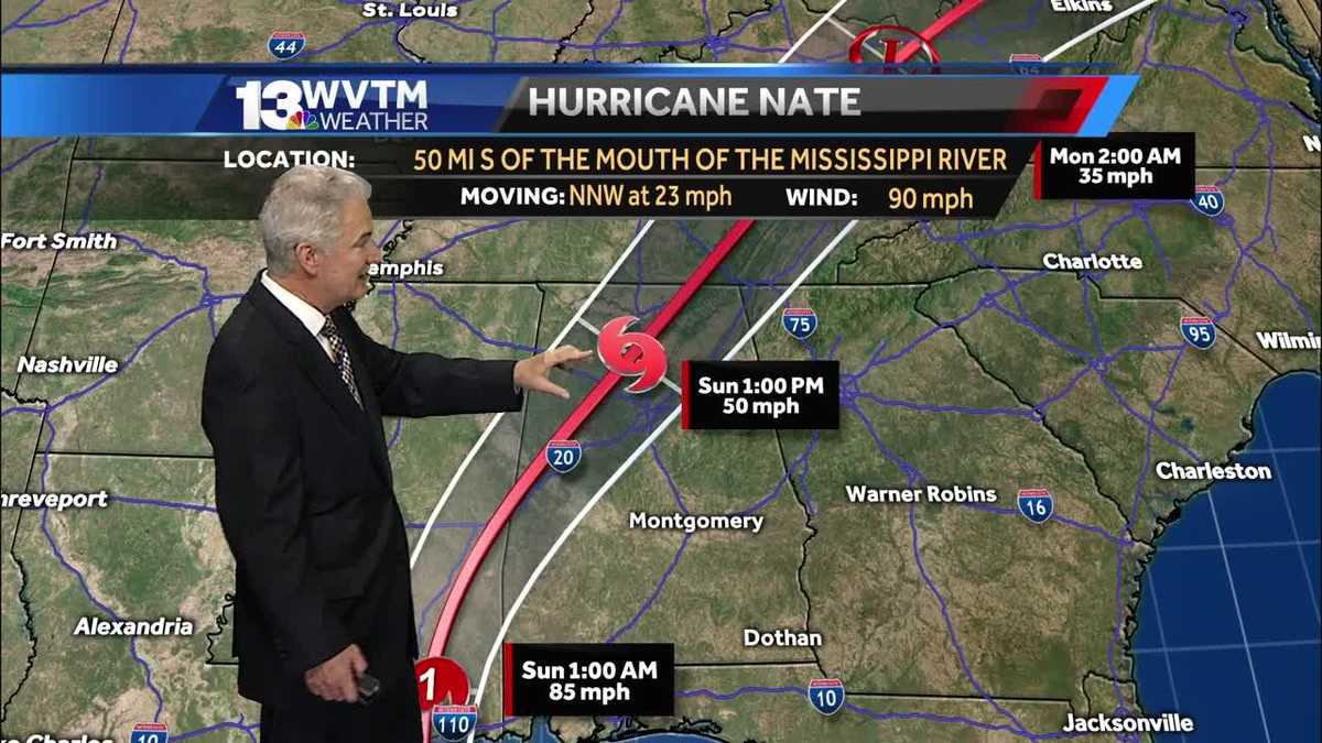 Jerry and Adrian Saturday night Hurricane Nate forecast
