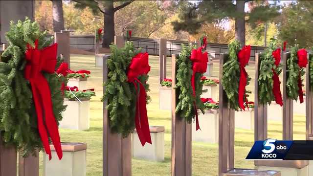 Chairs at OKC National Memorial decorated with holiday wreaths - Vimarsana News