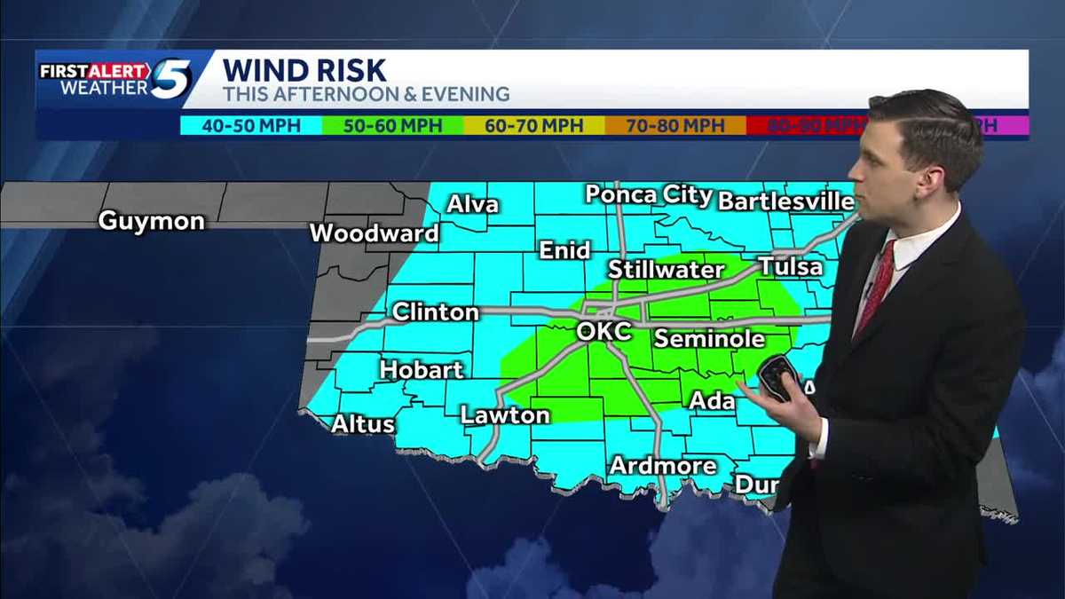 TIMELINE: Slight risk of severe weather possible for parts of Oklahoma on Sunday