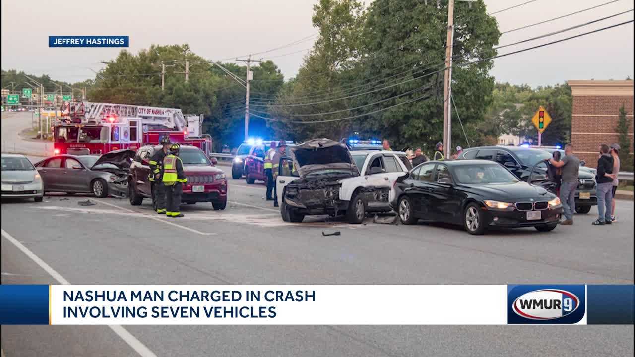 Nashua New Hampshire man charged in crash involving 7 vehicles